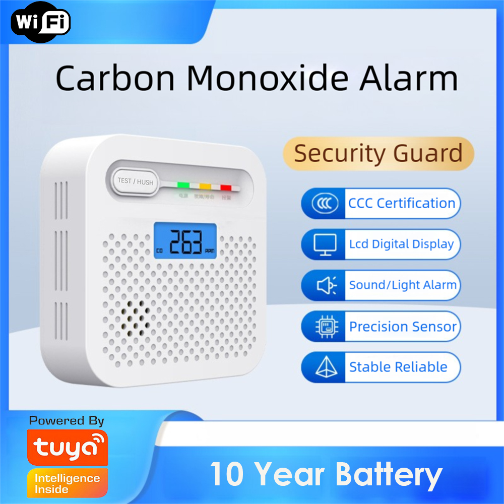 Co Detector Plug - Tuya Smart WiFi CO Detector LCD