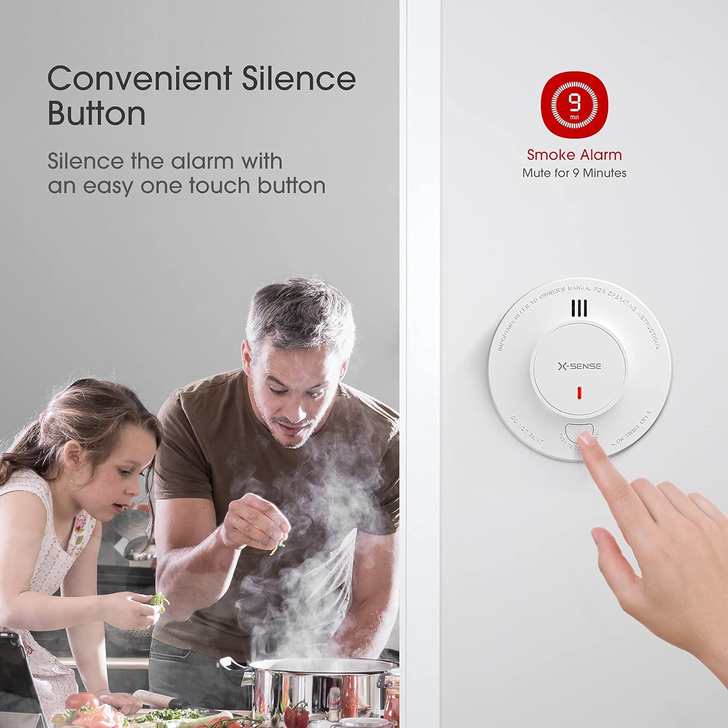 X-Sense Smoke Alarm, 10-Year B - đánh giá và giá Smoke Detector Interconnected