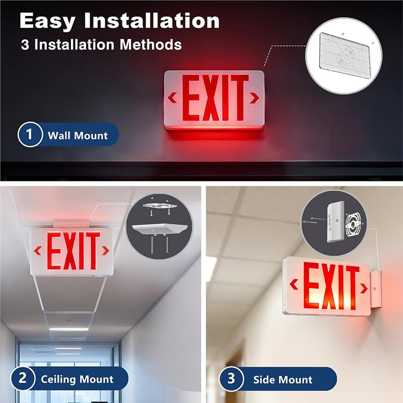 ABKQ-UL Listed LED Exit Light  - đánh giá và giá Emergency Exit Sign