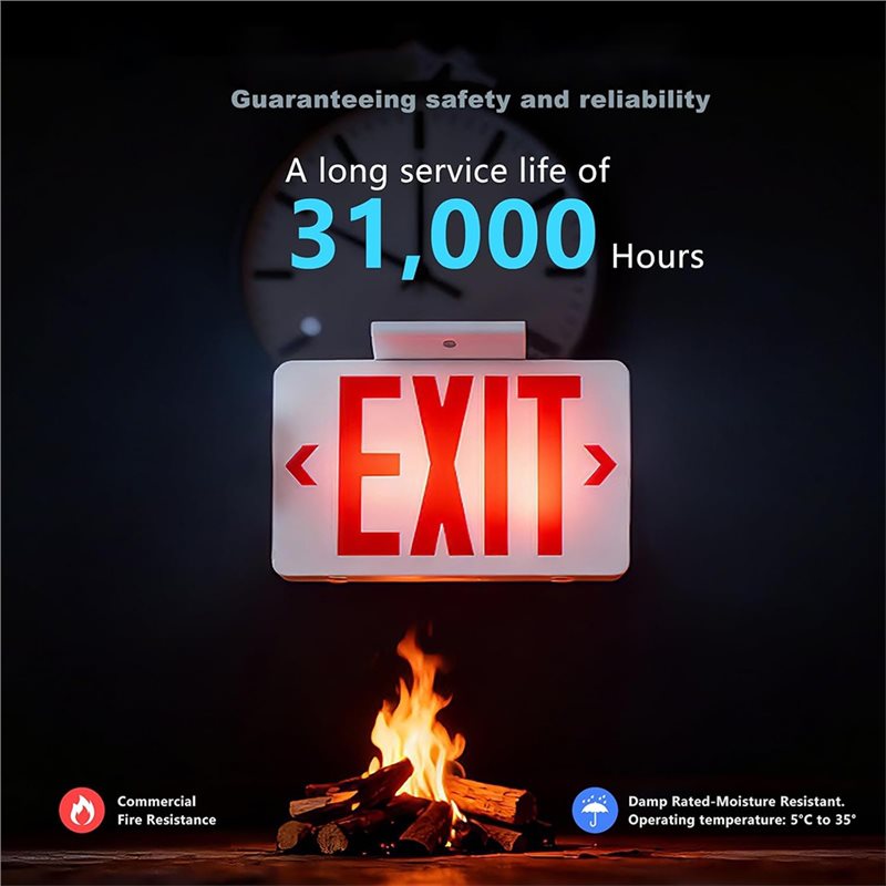 【A10R】Red Exit Sign With Emerg - đánh giá và giá Emergency Exit Sign