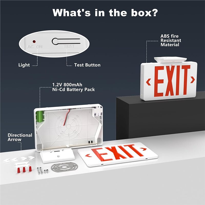 【A10R】Red Exit Sign With Emerg - đánh giá và giá Emergency Exit Sign