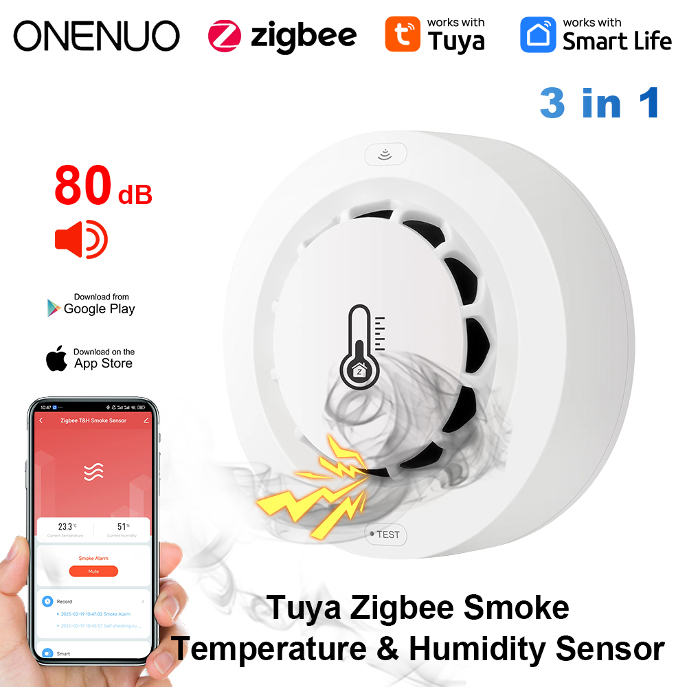 Tuya Zigbee BT Two Connection  - đánh giá và giá Smoke Detector Interconnected