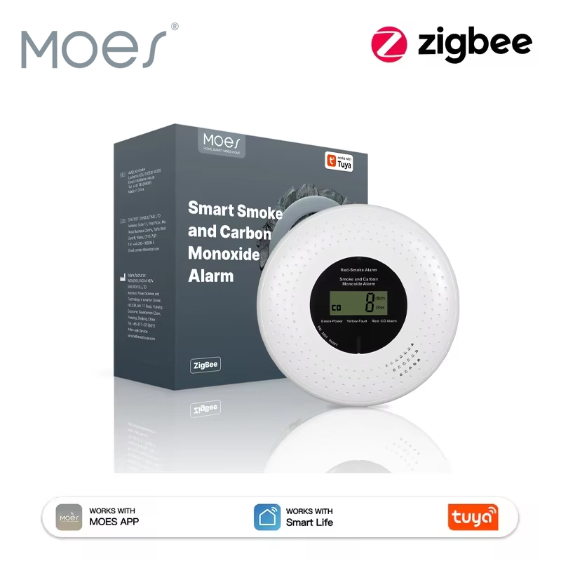 MOES Tuya ZigBee Smoke and Car - đánh giá và giá Co Detector Plug